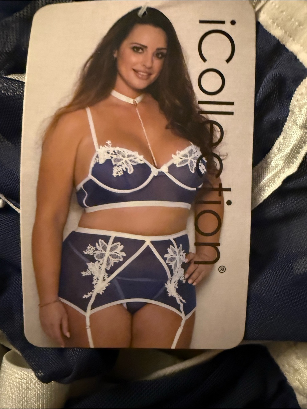 3 piece Navy intimate lingerie plus size set